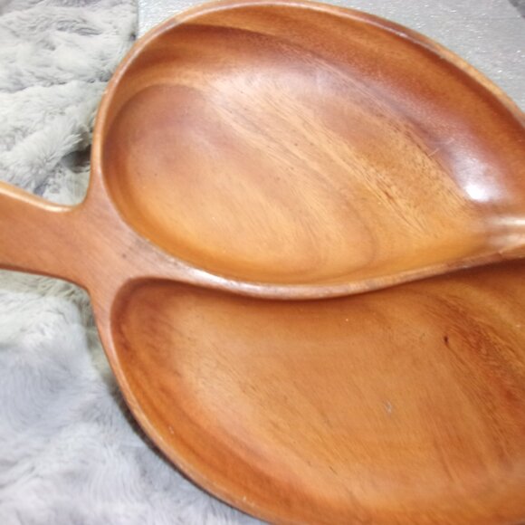 COPY - H-330 VINTAGE MONKEYPOD WOOD CARVED NUT SERVING BOWL - Picture 2 of 8